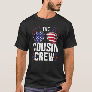 Die Cousin-Crew mit US-amerikanischer Fahne für 4. T-Shirt