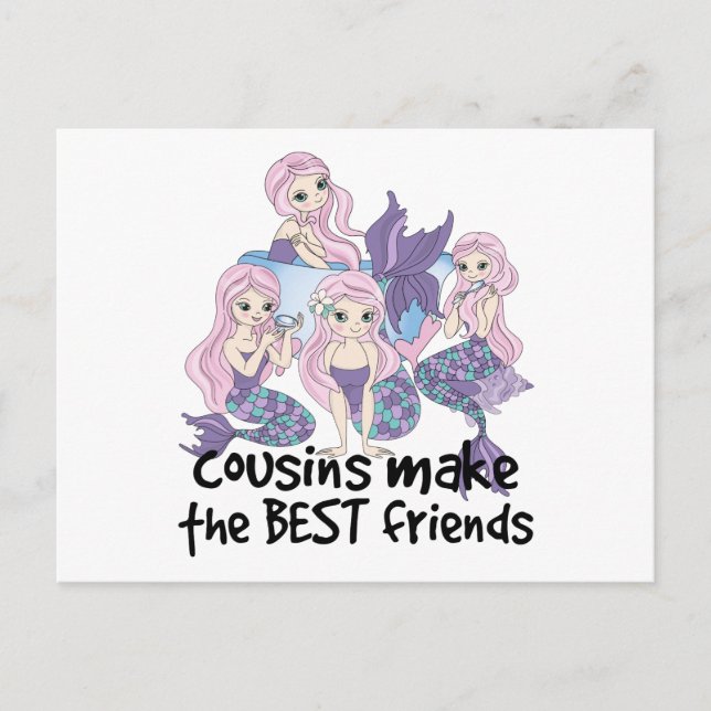 Die Cousin von Meerjungfrauen machen die besten Fr Postkarte (Vorderseite)