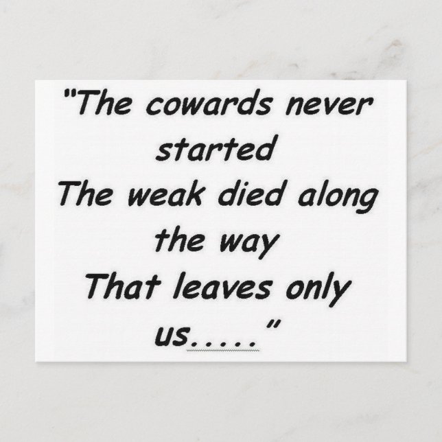 Die Cowards haben nie angefangen Postkarte (Vorderseite)