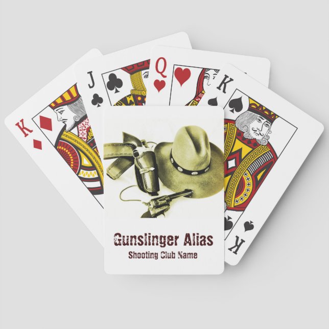 Die Cowboy-Aktion, die schnell schießt, zeichnen Spielkarten (Rückseite)