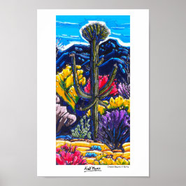 Die Crested Saguaro im Frühjahrspopster Poster