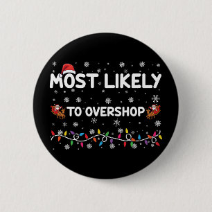 Die Crew, die Weihnachtseinkäufe am wahrscheinlich Button