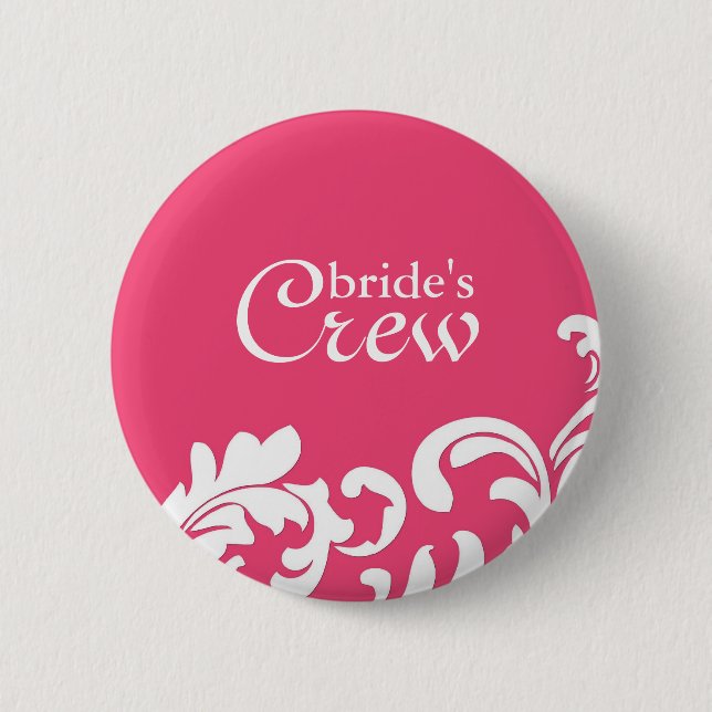 Die Crew-Knopf der rosa Strudel-Braut Button (Vorderseite)