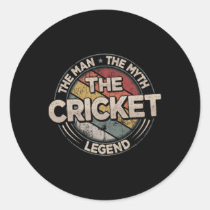 Die Cricket-Legende Retro Cricketspieler Männer Cr Runder Aufkleber