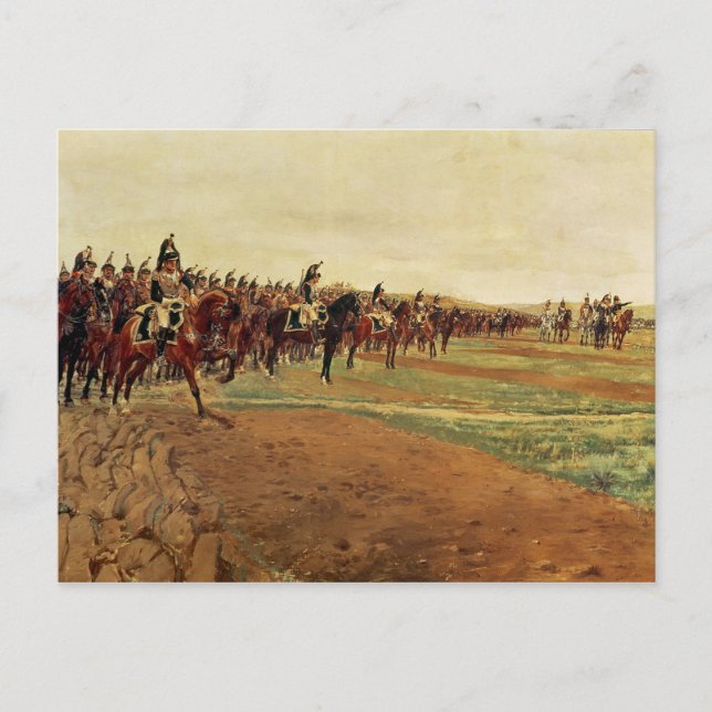 Die Cuirassiers vor ihrer Anklage bei der Schlacht Postkarte (Vorderseite)