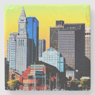 Die "Custom House Boston USA Poster Factory Mask" Steinuntersetzer
