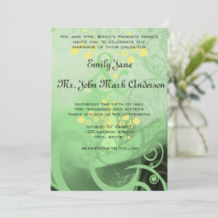 Die Cut Green Calla Lily Wedding Einladung
