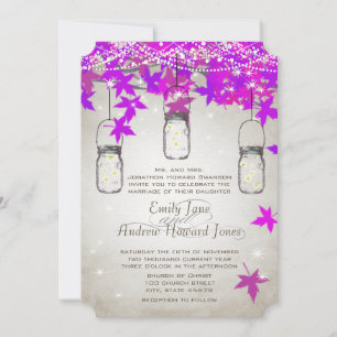 Die Cut Radiant Lila Mason Jar Wedding Einladung
