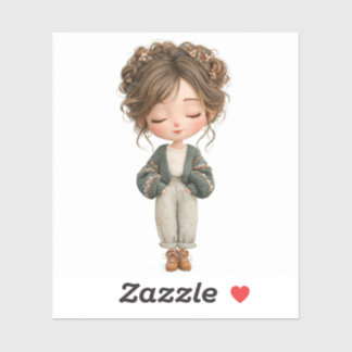 Die-Cut Sticker – Cute Girl Character