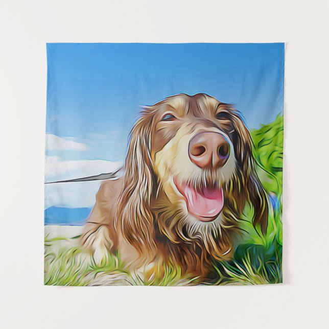 Die Dackel ist ein perfekt entwickeltes Hund Xmas  Wandteppich (Vorderseite)