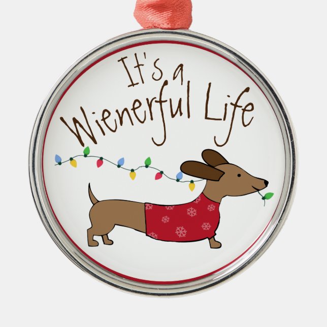 Die Dackel ist ein wahres Weihnachtsfest Ornament Aus Metall (Vorne)