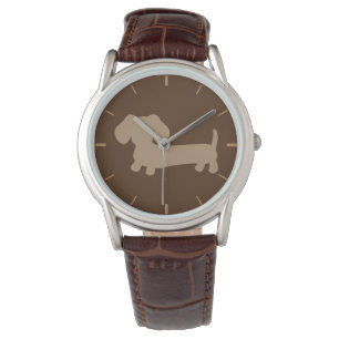 Die Dackel-Leder-Band-Uhr der Männer Armbanduhr