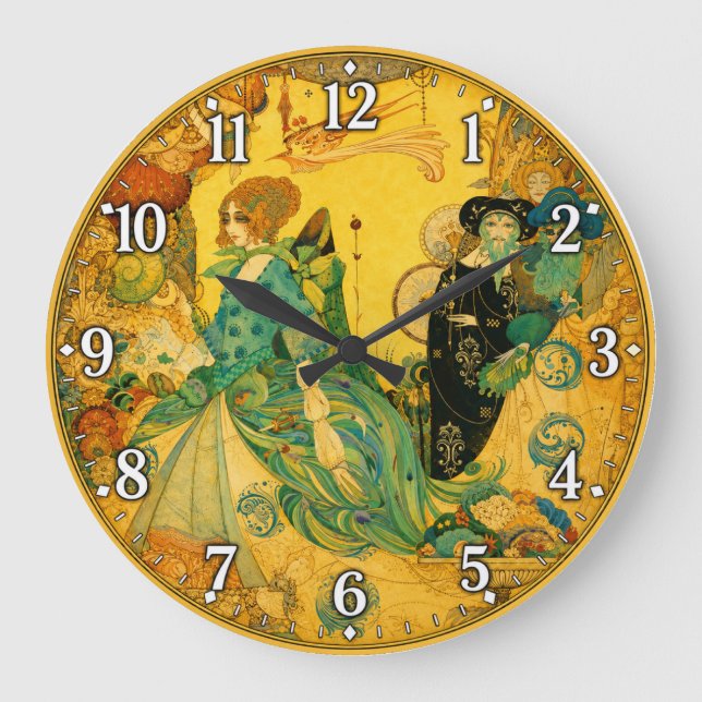 Die Dame der Dekoration Große Wanduhr (Vorderseite)