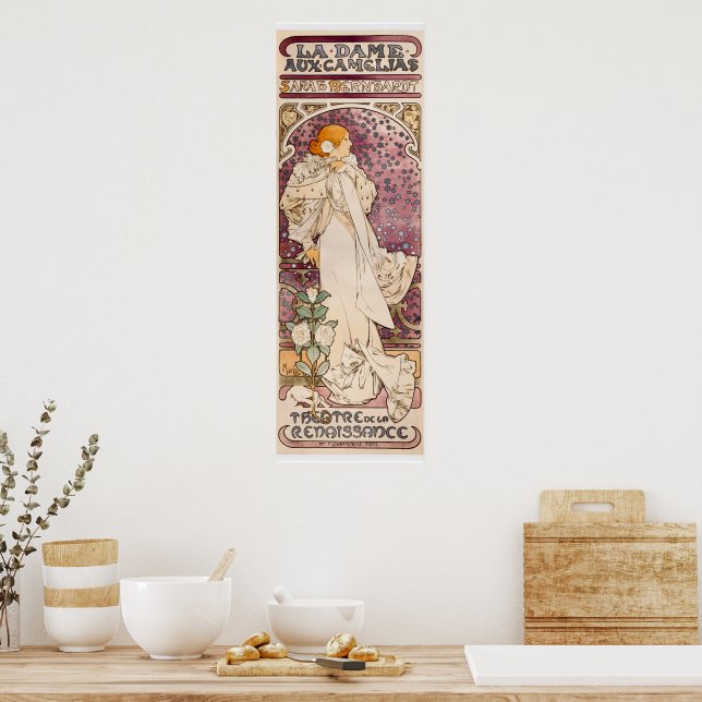 Die Dame der Kamelien von Alphonse Mucha Poster (Küche)