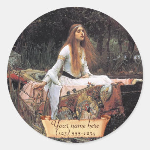 "Die Dame des Shalotts" Pre-Raphaelite-Buchzeichen Runder Aufkleber