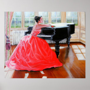 Die Dame in Rot Poster