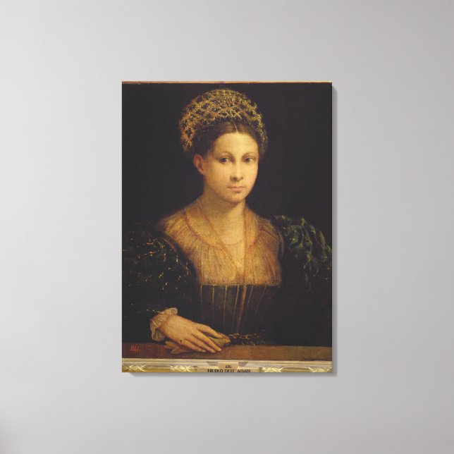 Die Dame mit dem grünen Turban Leinwanddruck (Vorderseite)