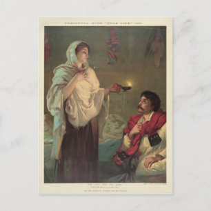Die Dame mit der Lampe (Florenz-Nachtigall) Postkarte