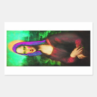 die Dame Mona Lisa Rechteckiger Aufkleber