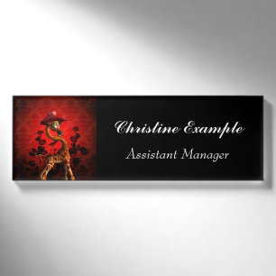 Die Dame, niedliche Giraffe Namenschild