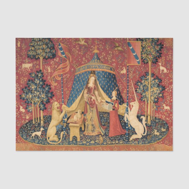 Die Dame und das Einhorn des alten Meisters Seidenpapier (Vorderseite)