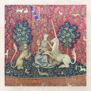 Die Dame und das Einhorn, die Augen Glasuntersetzer