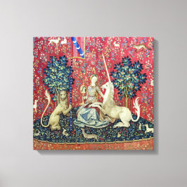 Die Dame und das Einhorn, die Augen Leinwanddruck