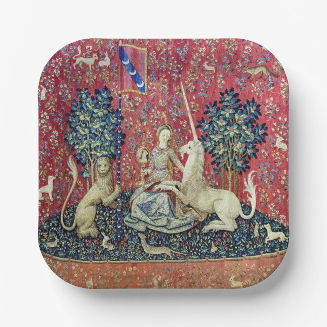 Die Dame und das Einhorn, die Augen Pappteller (Vorderseite)