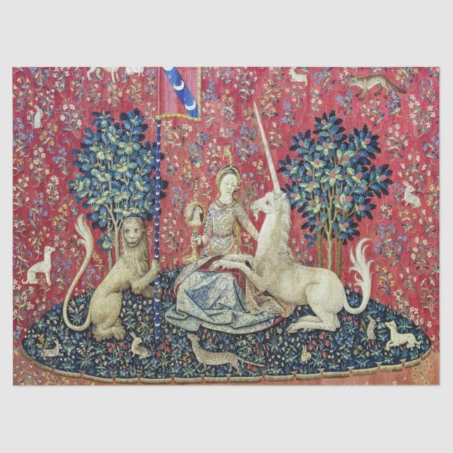 Die Dame und das Einhorn, die Augen Seidenpapier (Vorderseite)