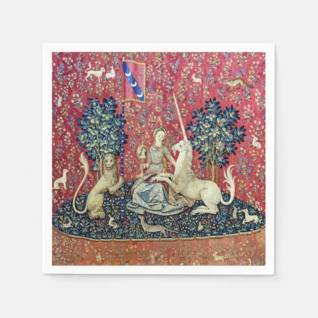 Die Dame und das Einhorn, die Augen Serviette (Vorderseite)