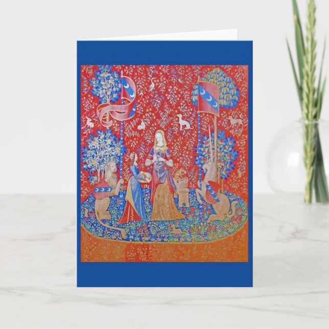 Die Dame und das Einhorn / Riechen Karte (Vorderseite)