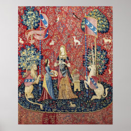 Die Dame und das Einhorn, riechen Poster