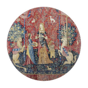 Die Dame und das Einhorn, riechen Schneidebrett