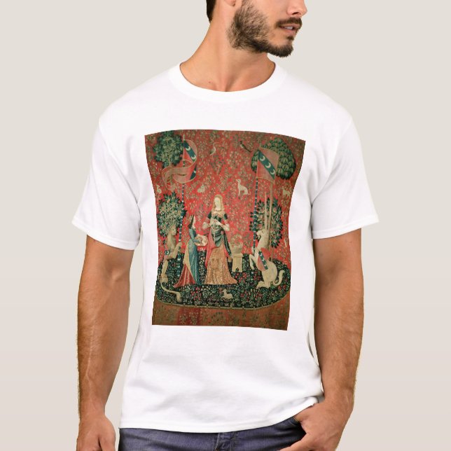 Die Dame und das Einhorn: 'Smell T-Shirt (Vorderseite)