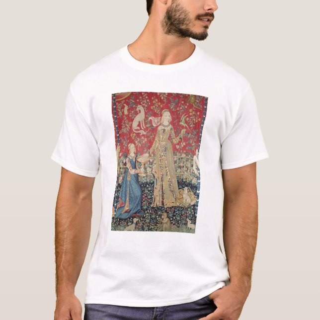 Die Dame und das Einhorn: 'Taste T-Shirt (Vorderseite)