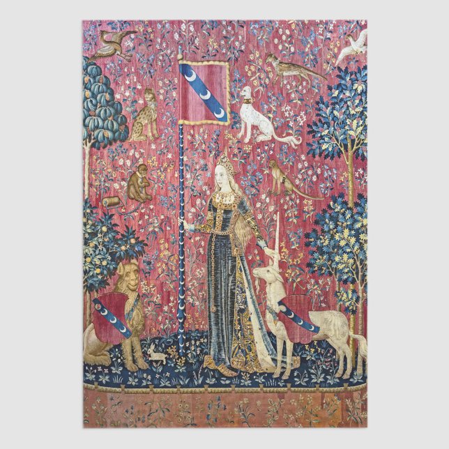 Die Dame und das Einhorn, Touch Seidenpapier (Von Creator hochgeladen)