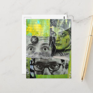 Die Dame und die Ärzte Mixed Media Collage Postkarte