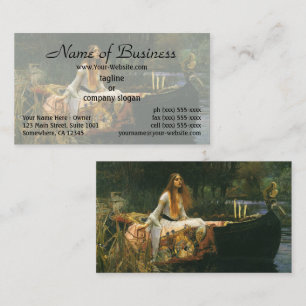 Die Dame von Shalott (Auf Boot) von JW Waterhouse Visitenkarte