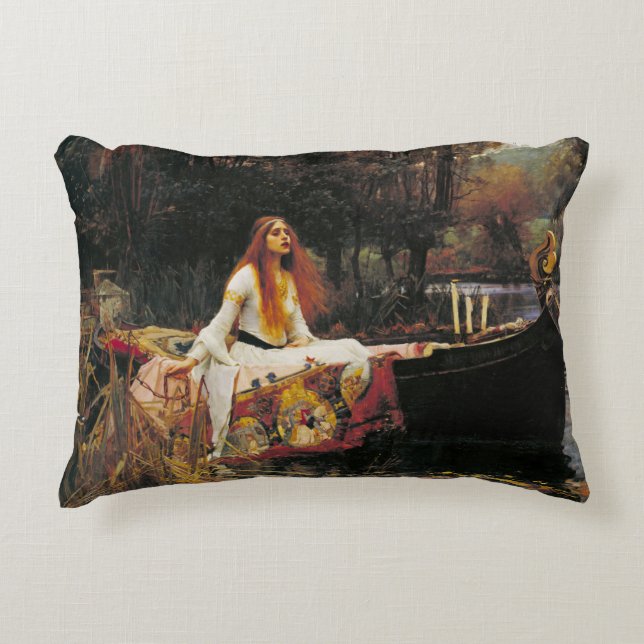 Die Dame von Shalott, C. 1888 durch JohnWaterhouse Dekokissen (Vorderseite)