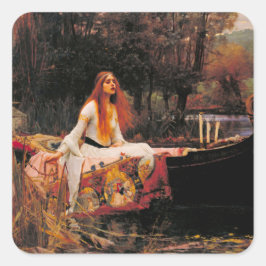 Die Dame von Shalott John William Waterhouse Quadratischer Aufkleber