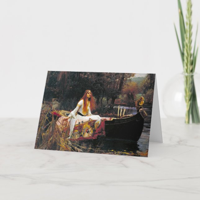 Die Dame von Shalott Karte (Vorderseite)
