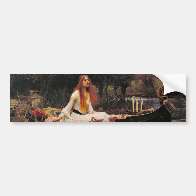 Die Dame von Shalott (mittelalterliche Schönheit) Autoaufkleber (Vorne)