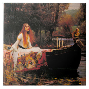 Die Dame von Shalott (mittelalterliche Schönheit) Fliese