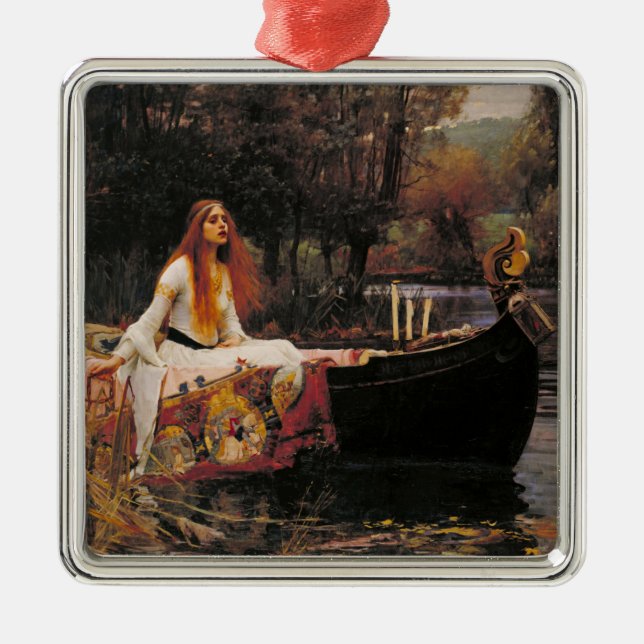 Die Dame von Shalott (mittelalterliche Schönheit) Ornament Aus Metall (Vorne)