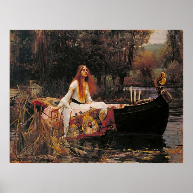 Die Dame von Shalott (mittelalterliche Schönheit) Poster (Vorne)