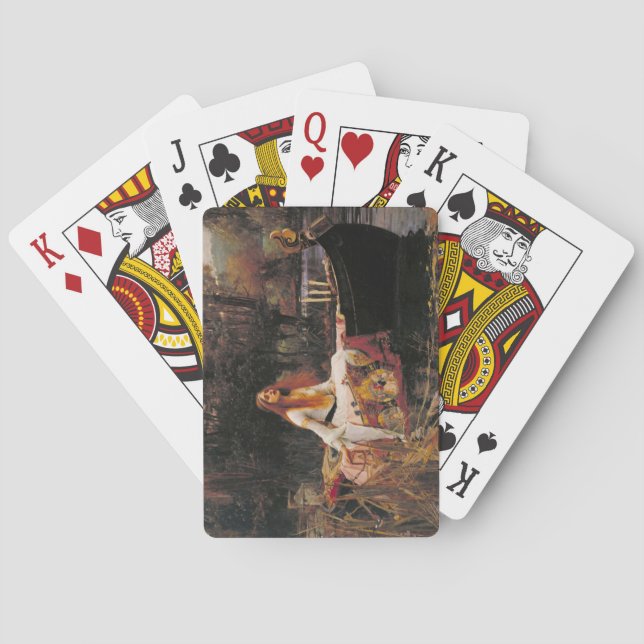 Die Dame von Shalott (mittelalterliche Schönheit) Spielkarten (Rückseite)