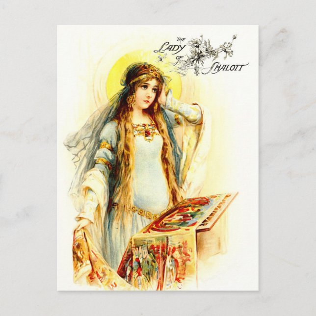 Die Dame von Shalott Postkarte (Vorderseite)
