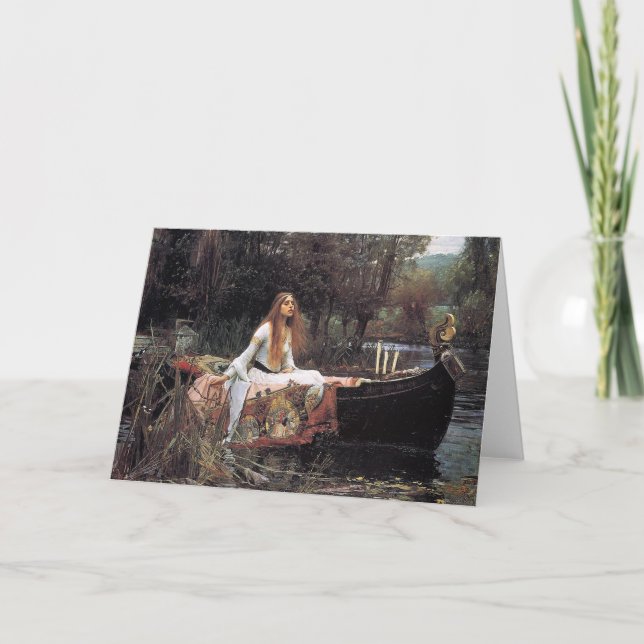 Die Dame von Shalott von John W. Wasserhouse Karte (Vorderseite)