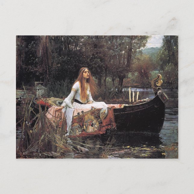 Die Dame von Shalott von John W. Wasserhouse Postkarte (Vorderseite)