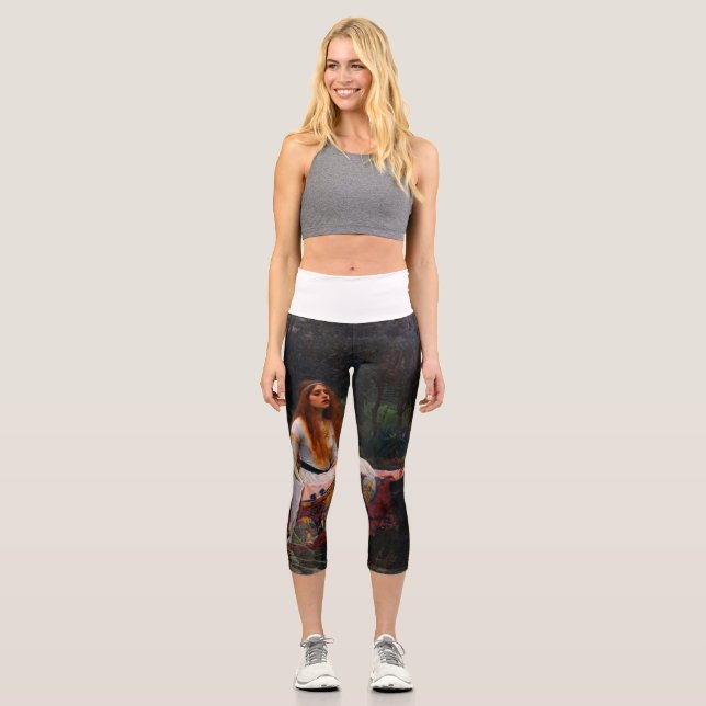 Die Dame von Shalott von John William Waterhouse Capri Leggings (Vorderseite)